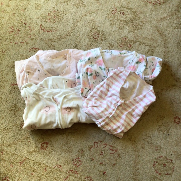 Baby Girl Bundle of 4 Printed Sleep Sacks sz 18-24 months EUC